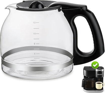 12-CUP Glass Replacement Coffee Carafe ONLY for KEURIG K-DUO Single Serve & Carafe Coffee Maker | NOT the K-Duo Essentials Model