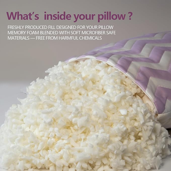 Dreamara Cooling Bed Pillows Queen Size Set of 2 – Adjustable Loft Shredded Memory Foam Pillows for Side, Back & Stomach Sleepers, Supportive & Breathable for Hot Sleepers (Mauve)