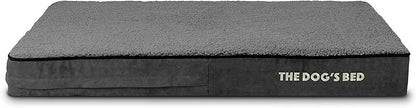The Dog’s Bed Orthopedic Memory Foam Dog Bed Mattress, Plush Fabric, Grey Plush, L, 4-Inch