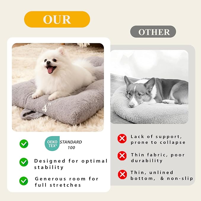 Washable Dog Couch Bed, Pet Sofa with Removable Cushion & Non-Slip Bottom, Orthopedic Plush Furniture for Medium/Large Dogs,Cat & Dog Loveseat.(Light Grey)