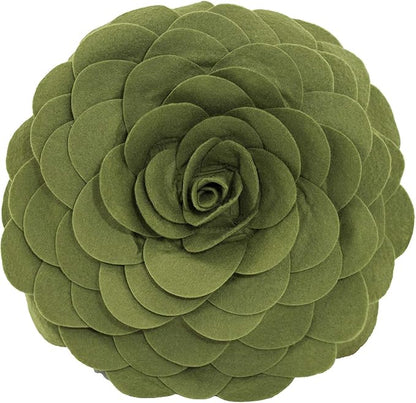 Fennco Styles Eva's Flower Garden Decorative Filled Throw Pillow 13" Round - Kiwi Floral Accent Pillow for Home, Couch, Bed, Living Room, Holiday and Office Décor