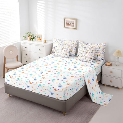 Feelyou Pretty Butterfly 7 Piece Bedding Set Colorful Butterfly Comforter Set with Sheets for Kids Boys Girls Artwork Butterflies Bed in a Bag Animal Theme Bed Set Soft Lightweight