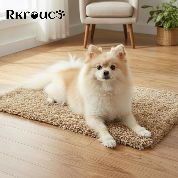 Pets Bed Blanket Dogs Reversible Soft Dog Throw Blankets Cats Mat Sleeper Fuzzy Pet Couch Covers Washable Cat Puppy Cover for Beds Car Sofa Travel Double Sided Furniture Protection (Light Brown,M)