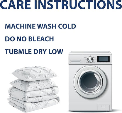 Cathay Home Twin Bedding - Pintuck 2-Piece Comforter and Sham Set - Ultra Soft & All Season Warmth - White