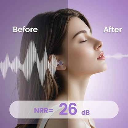 Zeroplus Cocoon EarPlugs - Ultra-Comfy Reusable Noise Reducing Earplugs 26dB NRR for Sleep,Deep Focus,Travel, Noise Sensitivity Hearing Protection Noise Reduction(Purple)