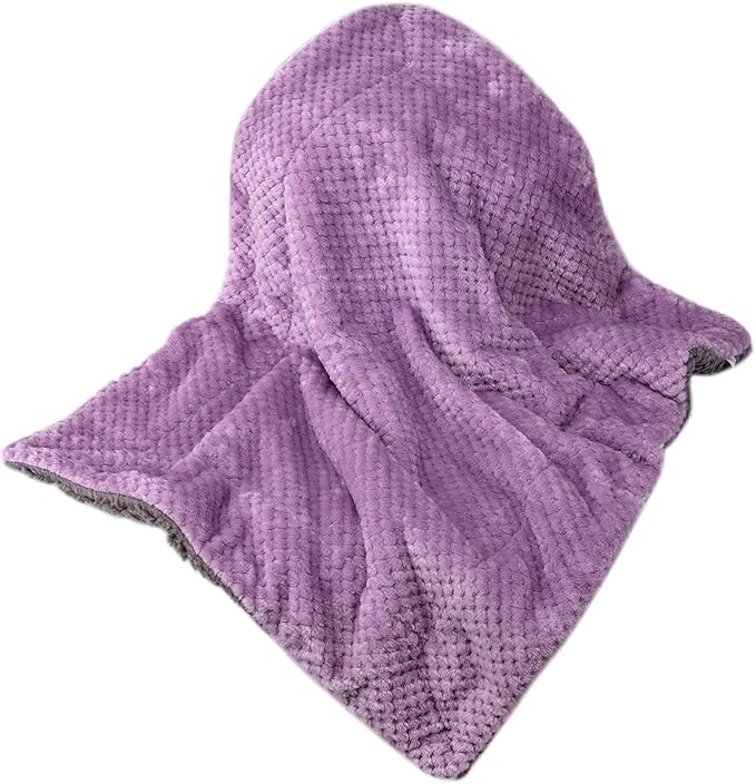 Fuzzy Pet Blanket, Warm and Soft Plush Fleece for Dog, Cat Bed, Couch, Sofa, Travel, Outdoor, Camping (32" x 40", DG-Lavender)
