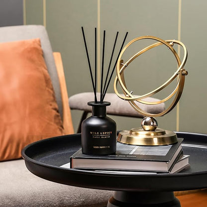 Matin Martin Wild and Spicy Reed Diffuser 5 oz - Luxury Aromatherapy with Cardamom & Amber - Home Decor Gift for Bedroom, Office, Living Room, Bathroom - Long-Lasting Scent - Premium Fragrance Sticks