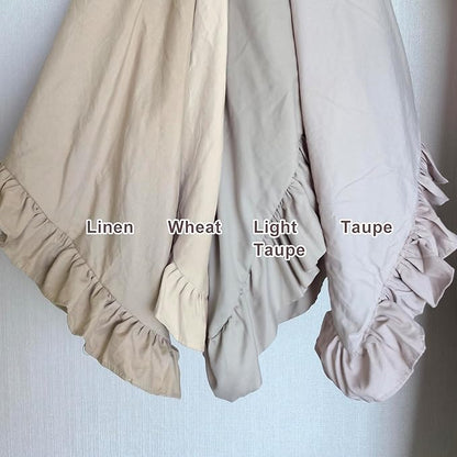 Masaca Taupe Ruffle Full Size Comforter Sets,Farmhouse Shabby Boho Chic Full Size Bedding Sets,Aesthetic Lightweight Rustic Bed Comforter Sets 3 Pieces (1 Ruffled Comforter and 2 Pillowcases)