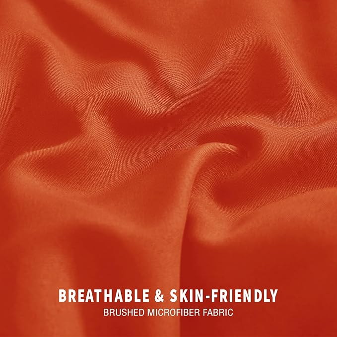 Exclusivo Mezcla Lightweight Reversible Full Queen Size Comforter Set, Down Alternative Comforter with 2 Pillow Sham, Full Queen Size Bedding Set for All Seasons, Burnt Orange/Brich Beige