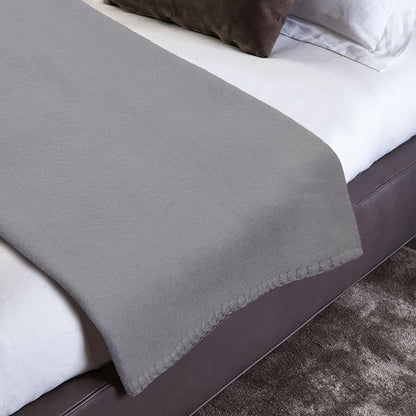 ZYFZCYBL Fleece Throw Blankets Lightweight Warm Soft Cozy Pet-Friendly Bulk Fleece Throw Blanket Solid for Home Bed, Sofa，Office,Gifts, Couch (Pack of 6-50 x 60 inch，Grey)