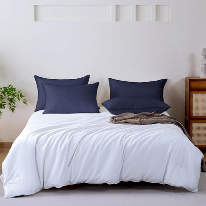 GOHOME Pillows Queen Size Set of 4 - Bed Pillows for Sleeping 4 Pack, Cooling Supportive Hotel Pillows with Premium Soft Down Alternative Fill for Side Stomach and Back Sleepers