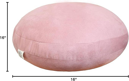 Taro Pink Round Throw Pillow 16x16 Down-Like Polyester Filling Super Soft Cushion Ultra Fluffy Feather-Like Touching Decor Round Floor Pillow for Couch Bed Sofa, 1 Piece