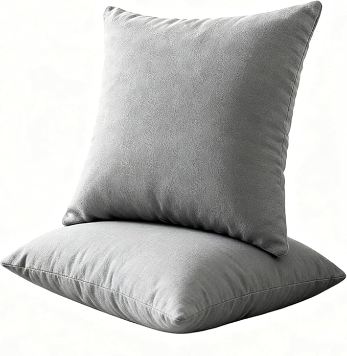 Decorative Couch Pillow Covers SofaThrow pillows with inserts included Bohemian-Style Country Cushion Cover Suitable for Beds, Sofas, Living Rooms, and Home Decor 2pack 18X18 inch.(Nordic Grey)