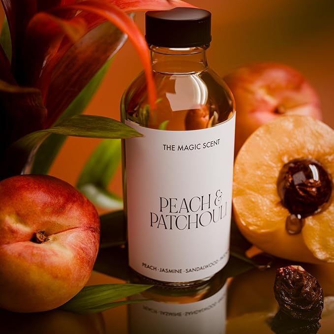 The Magic Scent Peach & Patchouli Diffuser Oil - Hotel & Home Luxury Scents - Diffuser Oil Scents for Home Designed for Use in All Diffusers - 4 fl oz, 120 mL
