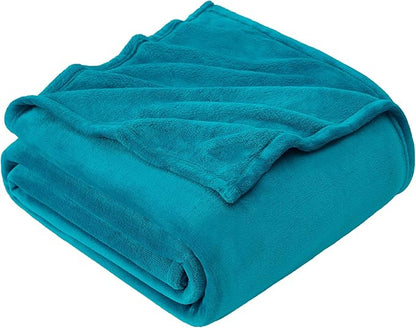 Hansleep Fleece Queen Blanket for Bed Fleece Teal, Queen Size Super Soft Flannel Fuzzy Plush Cozy Blanket for All Seasons, Teal, Queen 90x90 Inches