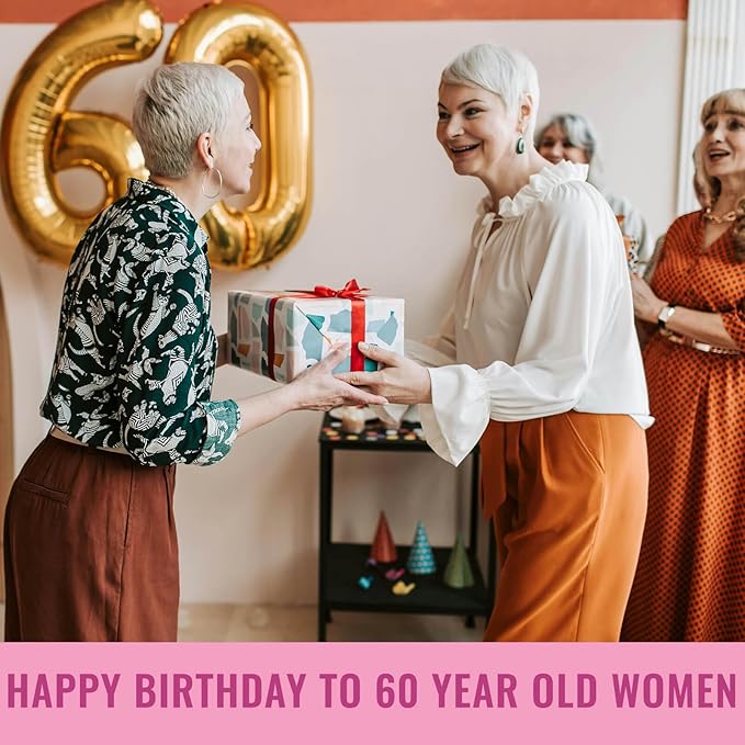 60 Birthday Gifts for Women, 60th Birthday Blanket with Gift Box for Women, Gifts for A 60th Birthday, Happy 60th Birthday Decorations Gift Ideas for Her, 60th Birthday Gifts Throw Blanket 60"x50"
