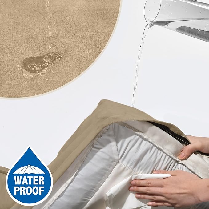 Comfort Expression Orthopedic Dog Bed for Medium Dogs 30x20 Inch, Waterproof Egg Crate Foam Medium Pet Bed with Removable Bolsters, Dog Couch with Washable Cover & Non-Slip Bottom, Light Brown