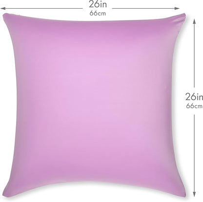 PILLOWY 26" x 26" Throw Pillow - Purple: 1 PCS Luxurious Premium Microbead Pillow with 85/15 Nylon/Spandex Fabric. Forever Fluffy, Outstanding Beauty & Support. Silky, Soft & Beyond Comfortable