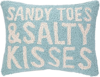 Peking Handicraft Hook Pillow, 12 by 16-Inch, Sandy Toes Salty Kisses