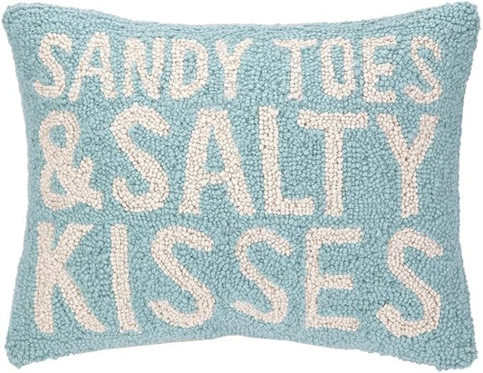 Peking Handicraft Hook Pillow, 12 by 16-Inch, Sandy Toes Salty Kisses