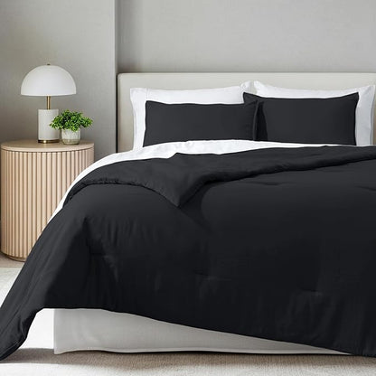 Bare Home Comforter Set - King Size - Ultra-Soft - Goose Down Alternative - Premium 1800 Series - All Season Warmth Comforter (King, Black)