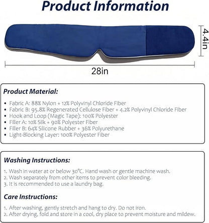 Deep Sleep Eye Mask 3.0 - Adjustable & Light-Blocking with Upgraded Silicone Seal, Dual-Sided Design(Ice-Silk & Wood Fiber), Zero-Pressure & Ultra-Soft for Side Sleepers and Travel (Blue)