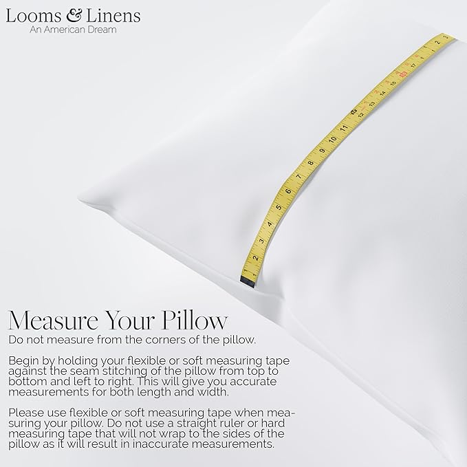 Looms & Linens 14x20 Inch Lumbar Pillow Insert for Support - Made in USA Throw Insert - Set of 2 Rectangle Cushion Fillers