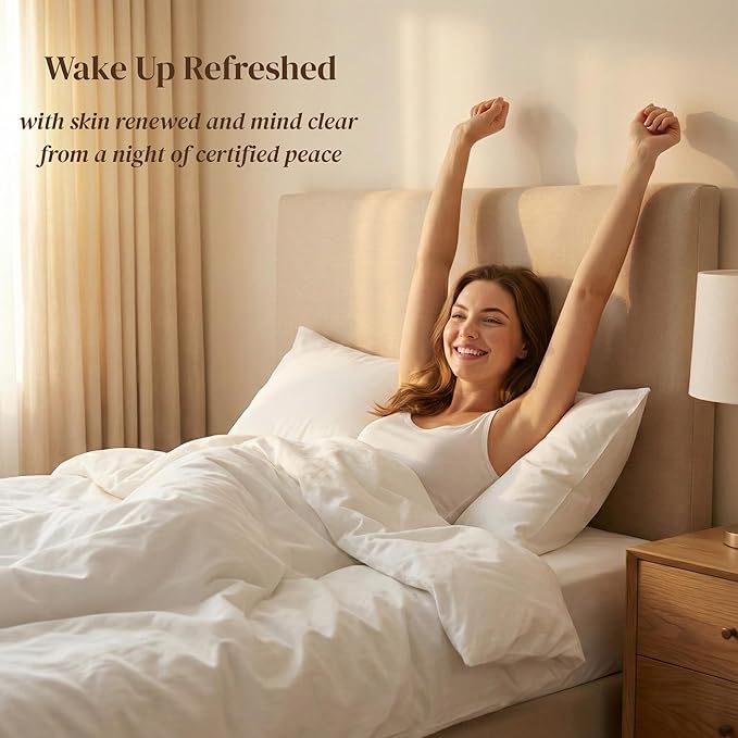 Beckham Hotel Collection Cotton Pillowcases Standard/Queen, 500TC, Sateen Finish, Open End, Breathable, Moisture-Wicking, Dark Gray (Pack of 2)