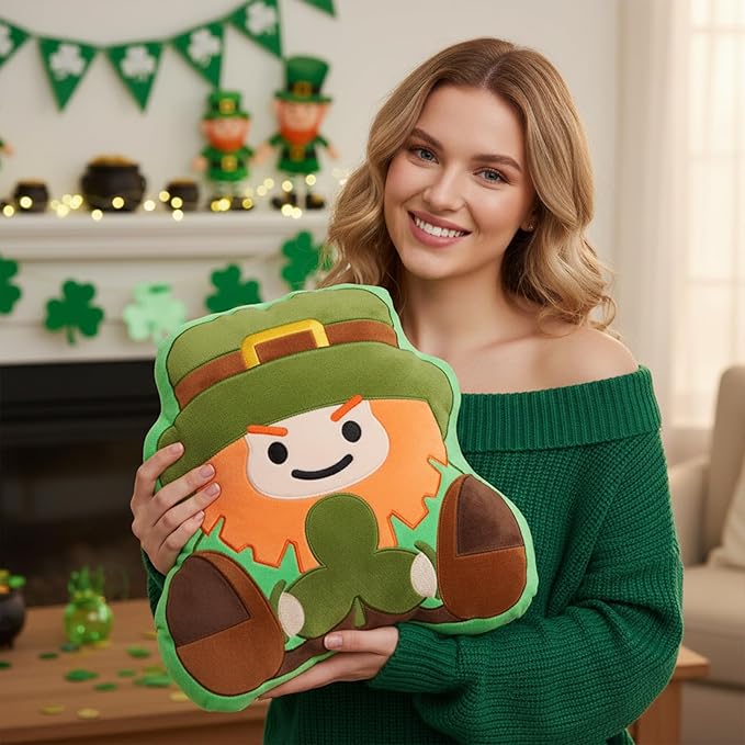 St Patricks Day Pillow Gnome Shamrock Throw Pillows Saint Patricks Day Leprechaun Decorations Irish Gifts Home Sofa Decor for Adults Women Friends