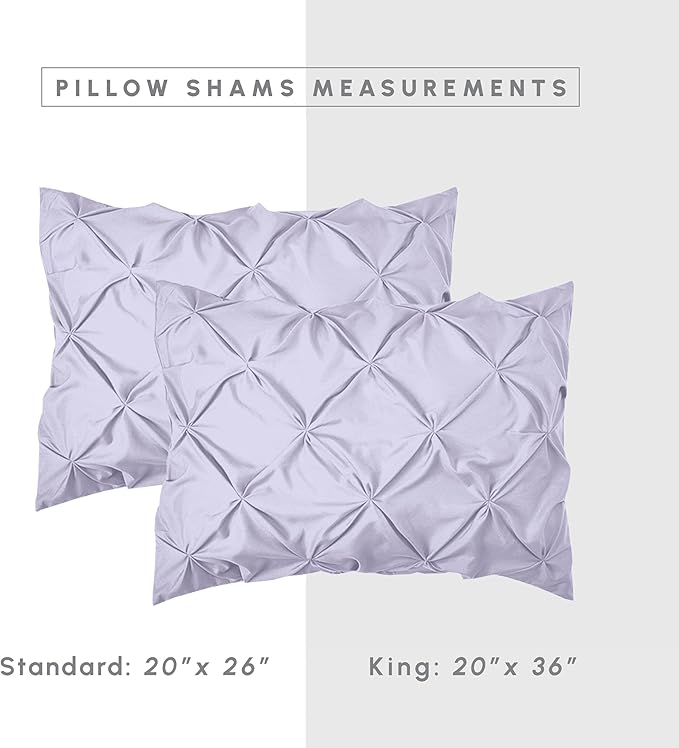 Elegant Comfort 8-Piece Pinch Pleated Comforter Set - All Season Complete Bed in a Bag, Includes 4pc Smart Sheet Set, Bed Skirt, Comforter, Matching Pillowcases and Shams, King/Cal King, Lavender