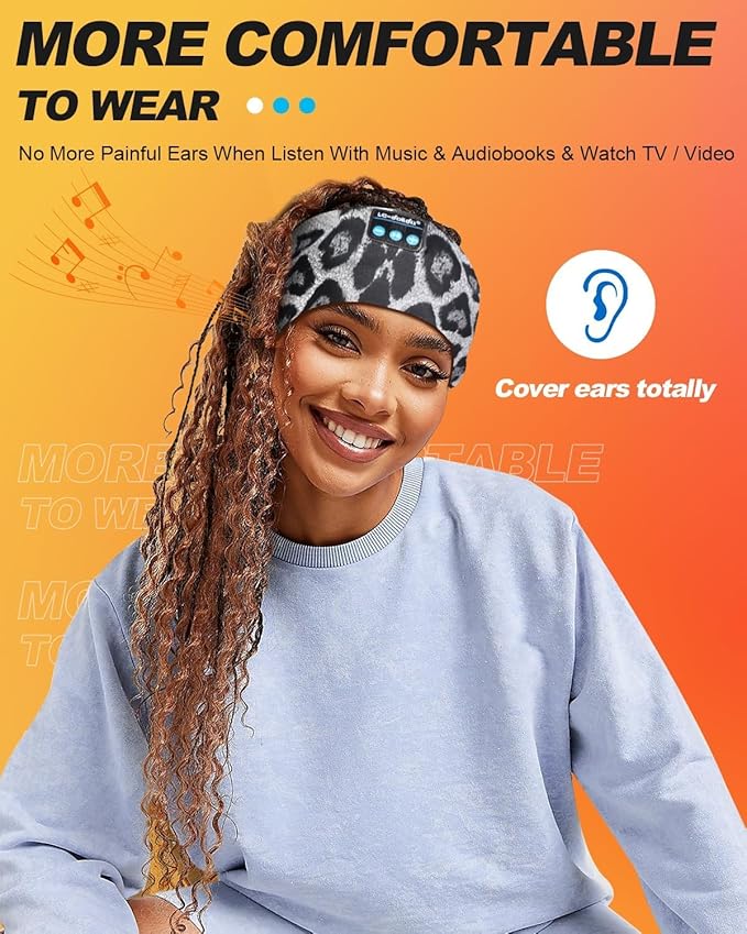LC-dolida Sleep Headphones Bluetooth, Headband Headphones Earphones Wireless, Sleep Mask for Sleeping, Sports, Gifts, Workout, Jogging, Yoga,Insomnia, Air Travel, Meditation