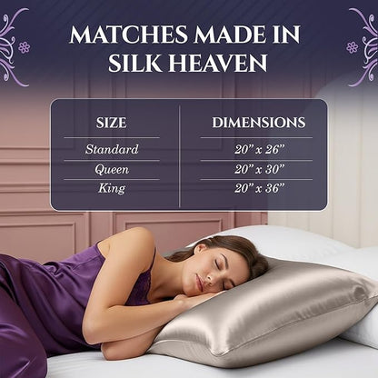 DECOLURE 100% Pure Mulberry Silk Pillow Case Queen Size – Highest Grade 30 Momme 6A+, Luxuriously Soft & Cooling Silk Pillowcase for Hair & Skin, Hypoallergenic, Breathable, Hidden Zipper (Champagne)