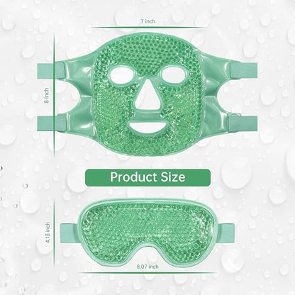 ZNÖCUETÖD Cooling Ice Face Eye Mask for Reducing Puffiness, Bags Under Eyes,Sinus,Redness,Pain Relief,Dark Circles, Migraine,Hot/Cold Pack with Soft Plush Backing Gift for Women