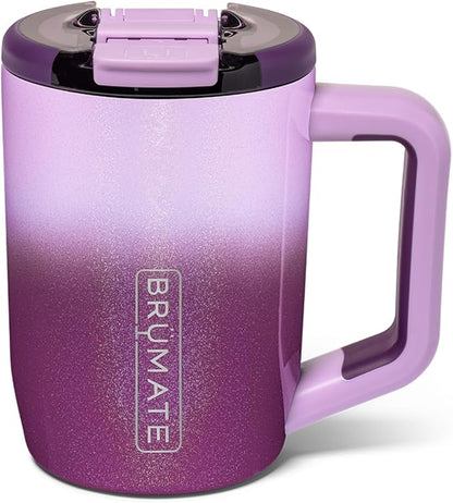 BrüMate Müv - 15oz 100% Leak Proof Insulated Coffee Mug with Handle & Lid - Stainless Steel Coffee Travel Mug - Double Walled Coffee Cup (Violet Crush)