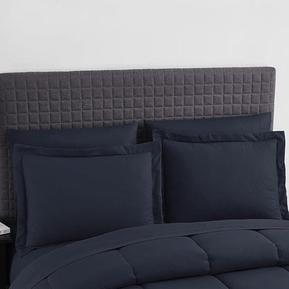 8 Piece Comforter Set Bag with Checkered Design (Pack of 3, 24 Count Total)