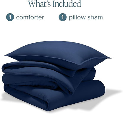 Bare Home Comforter Set - Twin/Twin Extra Long - Ultra-Soft - Goose Down Alternative - Premium 1800 Series - All Season Warmth Comforter (Twin/Twin XL, Dark Blue)