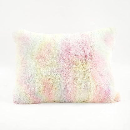 Lush Decor Emma Cozy Ultra Soft Rainbow Faux Fur Comforter 3 Piece Set Full/Queen Rainbow - Cute Bedding Set Queen Comforter - Kids Bedroom Decor