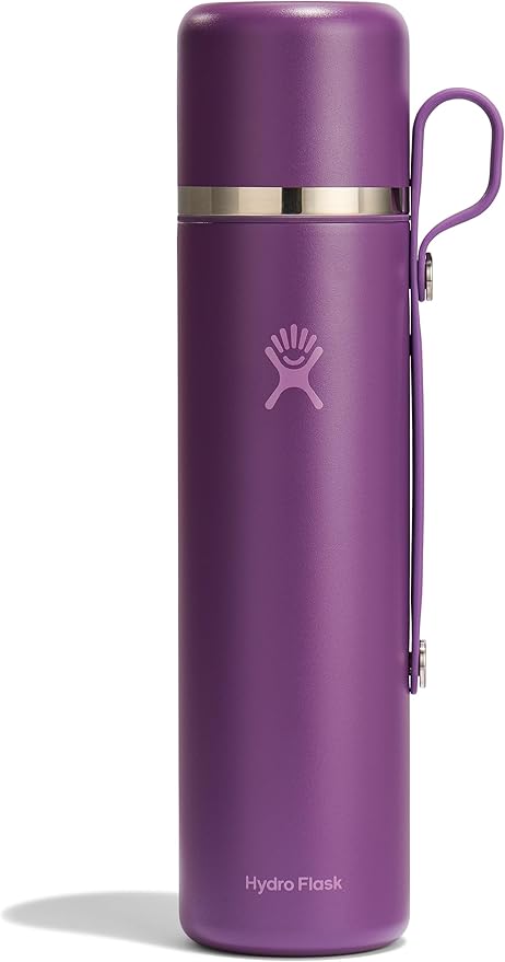 Hydro Flask Hot Flask & Cup – Insulated Stainless Steel, Hot Drink Travel Container for Coffee 36 Oz Beachplum Purple
