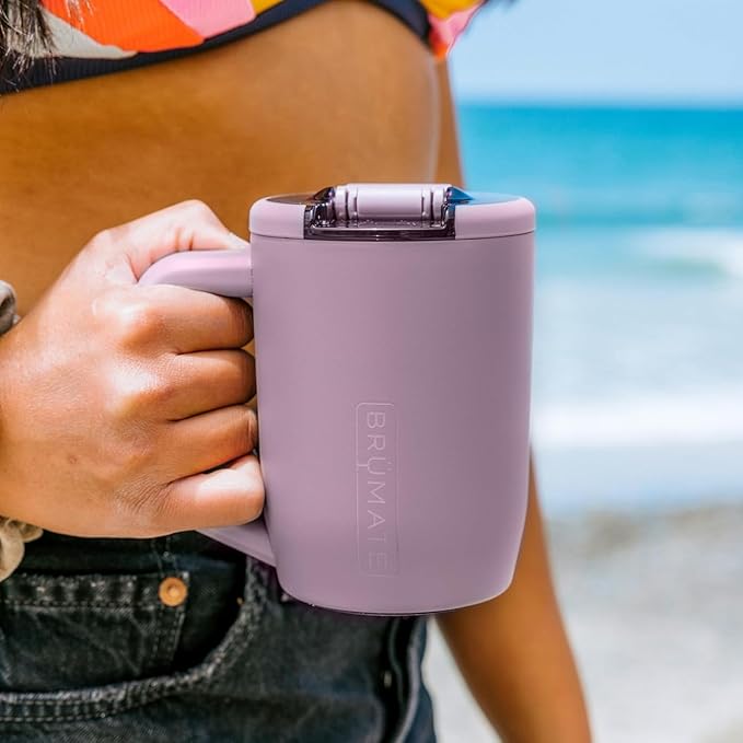 BrüMate Müv - 15oz 100% Leak Proof Insulated Coffee Mug with Handle & Lid - Stainless Steel Coffee Travel Mug - Double Walled Coffee Cup (Violet Crush)