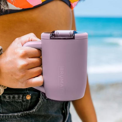 BrüMate Müv - 15oz 100% Leak Proof Insulated Coffee Mug with Handle & Lid - Stainless Steel Coffee Travel Mug - Double Walled Coffee Cup (Violet Crush)