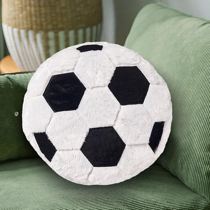 Plush Soccer Pillow, Round Ball Throw Pillow, Football Shaped Decorative Throw Pillow for Kids Room, Sofa, Bed-Soft & Fluffy Valentines Day Gifts 15.7 Inch (40 cm)