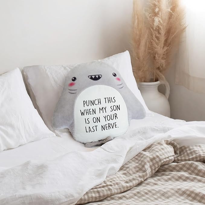 Funny Daughter in Law Gifts - Novelty Cute Shark Pillow- Wedding/Bridal Shower/Birthday Gifts for Daughter in Law, Future DIL, Sons Girlfriend, 15”×15”