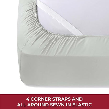 Mellanni RV Short Queen Sheets - 4 PC Iconic Collection Bedding - Hotel Luxury, Extra Soft, Cooling Bed Sheets - Deep Pocket up to 10 inch (RV/Short Queen, Light Gray)