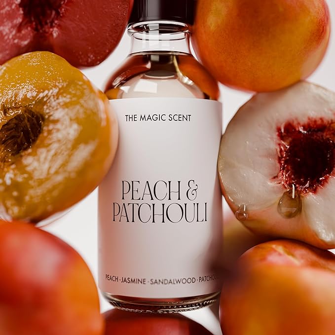 The Magic Scent Peach & Patchouli Diffuser Oil - Hotel & Home Luxury Scents - Diffuser Oil Scents for Home Designed for Use in All Diffusers - 4 fl oz, 120 mL