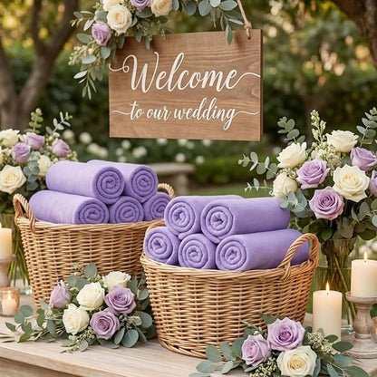 Kinlop Fleece Blanket Bulk 60 x 50 Inch Soft Lightweight Fleece Cozy Blanket Warm Throw Plush Pet Throw for Bed Couch Sofa Home Office Wedding Gifts Travel Camping(Lavender)
