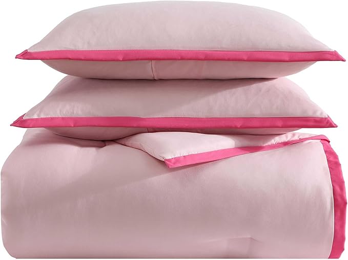 Betsey Johnson - King Comforter Set, Super Soft Bedding with Matching Shams, Bonus Throw Included, Chic Bedding Essentials (Signature Hotel Solid Pink, King)