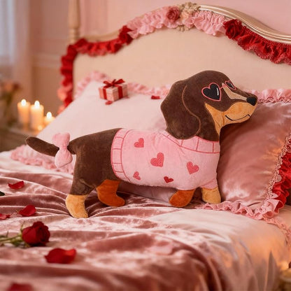 Valentines Day Dachshund Pillow Weiner Dog Valentine's Day Decorations Dachshund Throw Pillows Gifts for Adults Women Friends