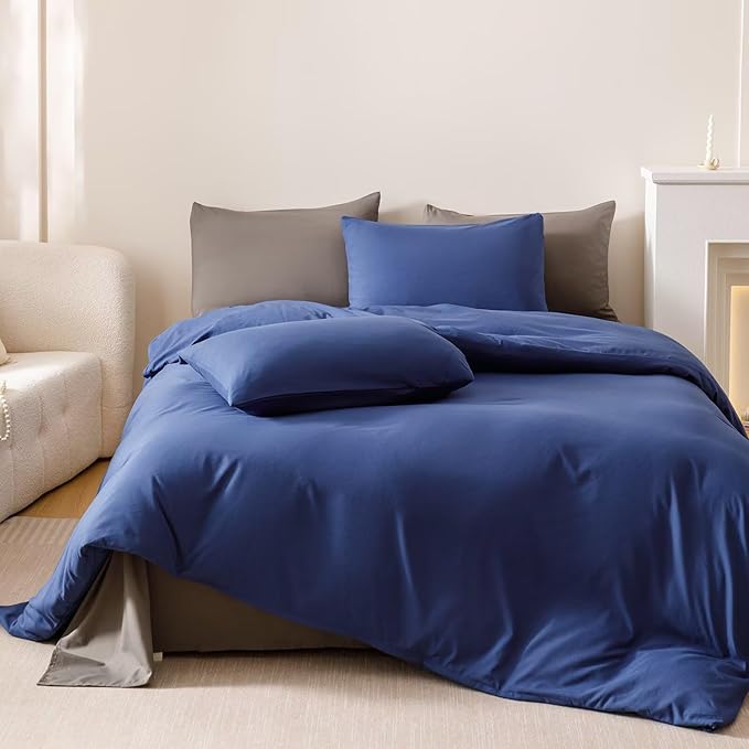 Luxlovery Royal Blue Comforter Set Twin Solid Kids Teens Bedding Set Fluffy Soft Blanket Quilts Modern Stylish Breathbale Bed Set with 2 Pillowcases for Twin Bed