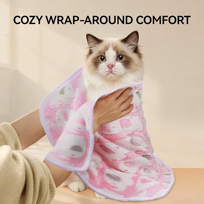 LINENLUX 1 Pack 3 Blankets Super Soft Fluffy Premium Fleece Dog Blankets for Puppy Cat Pet Blanket Flannel Throw Warm Sleep Elephant Pattern 40x31 inches