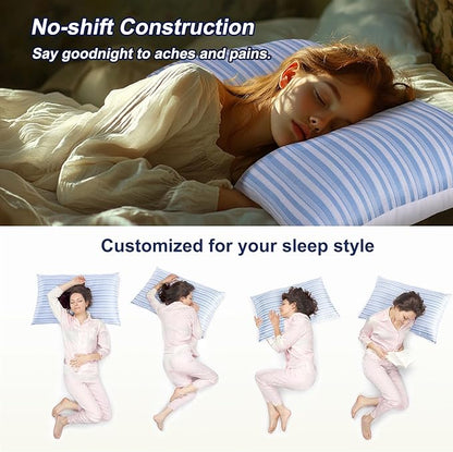 Cooling Pillows Queen Size Set of 4, Hotel Collection Bed Pillow for Sleeping Queen Pillows 4 Pack for Back, Stomach or Side Sleepers, Soft and Supportive Washable Pillow for Bedroom